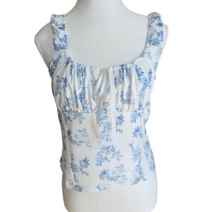 Cottagecore Romantic Milk Maid Sexy  Fairy Floral Pink Love Crop Top Size Large